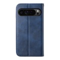 For Google Pixel 9 Pro Cubic Grid Calf Texture Magnetic Leather Phone Case(Blue)