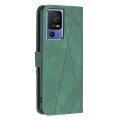 For TCL 40 SE Magnetic Buckle Rhombus Texture Leather Phone Case(Green)