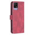For TCL 405 Magnetic Buckle Rhombus Texture Leather Phone Case(Red)