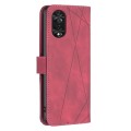 For TCL 40 NxtPaper Magnetic Buckle Rhombus Texture Leather Phone Case(Red)