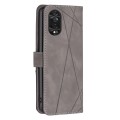 For TCL 40 NxtPaper Magnetic Buckle Rhombus Texture Leather Phone Case(Grey)