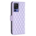 For TCL 40 SE Diamond Lattice Wallet Flip Leather Phone Case(Purple)