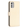 For Motorola Moto E32 4G Four-leaf Embossed Leather Phone Case(Gold)