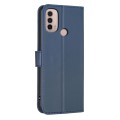 For Motorola Moto E40 / E30 Four-leaf Embossed Leather Phone Case(Blue)