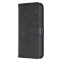 For Motorola Moto E40 / E30 Four-leaf Embossed Leather Phone Case(Black)