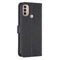 For Motorola Moto E40 / E30 Four-leaf Embossed Leather Phone Case(Black)