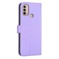 For Motorola Moto E40 / E30 Four-leaf Embossed Leather Phone Case(Purple)