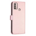 For Motorola Moto E40 / E30 Four-leaf Embossed Leather Phone Case(Pink)