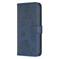 For Motorola Edge 40 5G Four-leaf Embossed Leather Phone Case(Blue)
