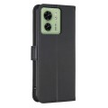 For Motorola Edge 40 5G Four-leaf Embossed Leather Phone Case(Black)