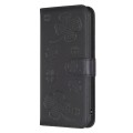 For Motorola Edge 40 Neo Four-leaf Embossed Leather Phone Case(Black)