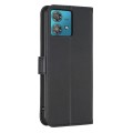 For Motorola Edge 40 Neo Four-leaf Embossed Leather Phone Case(Black)