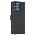 For Motorola Edge 40 Pro 5G / X40 / X40 Pro Four-leaf Embossed Leather Phone Case(Black)