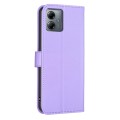 For Motorola Moto G14 4G Four-leaf Embossed Leather Phone Case(Purple)