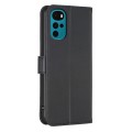 For Motorola Moto G22 Four-leaf Embossed Leather Phone Case(Black)