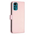 For Motorola Moto G22 Four-leaf Embossed Leather Phone Case(Pink)