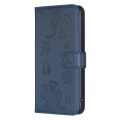 For Motorola Moto G71 Four-leaf Embossed Leather Phone Case(Blue)