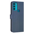 For Motorola Moto G71 Four-leaf Embossed Leather Phone Case(Blue)