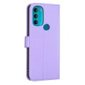For Motorola Moto G71 Four-leaf Embossed Leather Phone Case(Purple)