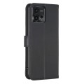 For Motorola Moto G72 Four-leaf Embossed Leather Phone Case(Black)