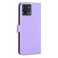 For Motorola Moto G72 Four-leaf Embossed Leather Phone Case(Purple)