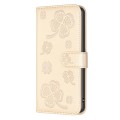 For Motorola Moto G72 Four-leaf Embossed Leather Phone Case(Gold)