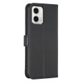For Motorola Moto G73 5G Four-leaf Embossed Leather Phone Case(Black)