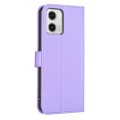 For Motorola Moto G73 5G Four-leaf Embossed Leather Phone Case(Purple)