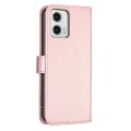 For Motorola Moto G73 5G Four-leaf Embossed Leather Phone Case(Pink)