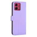 For Motorola Moto G84 Four-leaf Embossed Leather Phone Case(Purple)
