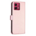 For Motorola Moto G84 Four-leaf Embossed Leather Phone Case(Pink)