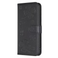 For Motorola Moto G34 5G Four-leaf Embossed Leather Phone Case(Black)
