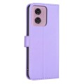 For Motorola Moto G34 5G Four-leaf Embossed Leather Phone Case(Purple)