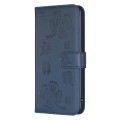 For Motorola Moto G24 Four-leaf Embossed Leather Phone Case(Blue)