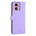 For Motorola Moto G24 Four-leaf Embossed Leather Phone Case(Purple)