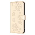 For Motorola Moto G24 Four-leaf Embossed Leather Phone Case(Gold)