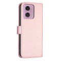 For Motorola Moto G24 Four-leaf Embossed Leather Phone Case(Pink)