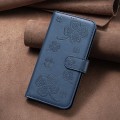 For Motorola Edge 50 Pro 5G Four-leaf Embossed Leather Phone Case(Blue)