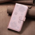 For Motorola Edge 50 Pro 5G Four-leaf Embossed Leather Phone Case(Pink)
