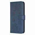 For Samsung Galaxy S9 Four-leaf Embossed Leather Phone Case(Blue)
