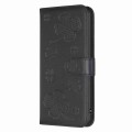 For Samsung Galaxy S9+ Four-leaf Embossed Leather Phone Case(Black)