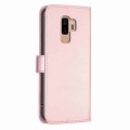 For Samsung Galaxy S9+ Four-leaf Embossed Leather Phone Case(Pink)