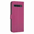 For Samsung Galaxy S10 Four-leaf Embossed Leather Phone Case(Rose Red)