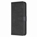 For Samsung Galaxy S10 Four-leaf Embossed Leather Phone Case(Black)