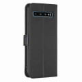 For Samsung Galaxy S10 Four-leaf Embossed Leather Phone Case(Black)