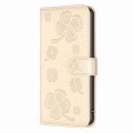 For Samsung Galaxy S10 Four-leaf Embossed Leather Phone Case(Gold)