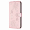 For Samsung Galaxy S10+ Four-leaf Embossed Leather Phone Case(Pink)