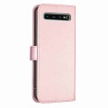 For Samsung Galaxy S10+ Four-leaf Embossed Leather Phone Case(Pink)