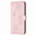 For Samsung Galaxy S20 Four-leaf Embossed Leather Phone Case(Pink)