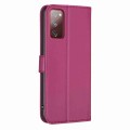 For Samsung Galaxy S20 FE Four-leaf Embossed Leather Phone Case(Rose Red)